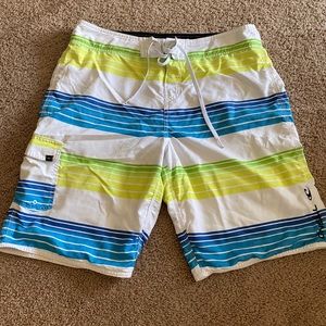 Green Blue and White Bathing Suit